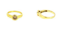 585 Gold Ring 2,5g, Ringgröße 54 mit Champagner Farbenem Diamant, 0,5karat -