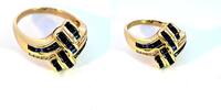 750 Gold Ring mit Diamanten, und Saphir Ringgröße 56-57 -