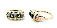 Europa 585 Gold Gold Ring mit Turmalin und kleinen Diamanten , 14Karat, Ringgröße 59 -