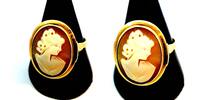 585 Gold Ring mit Gemme Stein, 4,8g, Ringgröße 58 -