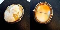 585 Gold Gemme Brosche & Anhänger,5,3cm hoch (siehe Foto), 4,5cm breit -