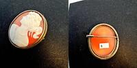 Deutschland Gemme 875 Silber Gemme Brosche 4,2cm lang, 7,36g -