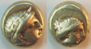 Antike / Griechenland Lesbos Hekte Elektron-Gold Antike / Griechenland Lesbos, Mytilene Apoll/Artemis Hekte Gold 2,53 g ss-vz
