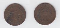 Deutschland 1 Pfennig Deutschland, 1 Pfennig, 1889E, mit 2 Gegenstemel E -