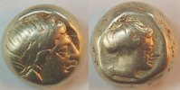 Antike / Griechenland Lesbos Hekte Elektron-Gold Griechenland Lesbos (1), Mytilene Apoll/Artemis Hekte Gold 2,55 g ss-vz