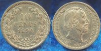 Niederlande 10 Cent Niederlande 10 Cent 1890, Silber Wilhelm, vz
