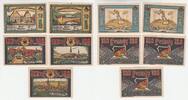 Deutschland/ Corbach 5 Notgeldscheine Deutschland/ Herne, 2x50+3x100 Pfennig-Schein, 1922 -