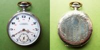 Frankreich, HERREN TASCHENUHR, gute J. HUBERTY HERREN TASCHENUHR, Zylinderhemmung, gute Funktion, ca. 1925, -