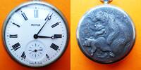 Russland, HERREN TASCHENUHR, TASCHENUHR Molnija-hübsche Bärenfamilie-Ankerhemmung, gute Funktion-nach 1985, -