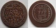 Numismatik kleine Kupfermedaille Eröffnung des Münzkabinetts, Förderkreis Bad Homburger Münzkabinett -