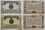 1/2, 1 Mark 1921 Wiesbaden, Hessen Dr. Freytag, Souveräner Aran, Notgeld stark gebraucht und leicht gebraucht-kassenfrisch