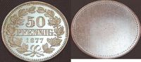 Deutschland / Kaiserreich / PROBEPRÄGUNG 50 Pfennig (nur Wertseite) Kaiserreich Silberprobe zum 50Pf. J.8 1877 D, EA/PP, Medailleur Ries