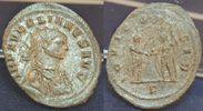 Antike / Römische Kaiserzeit / Aurelianus Antoninian, Silbersud Aurelianus, 270-275, IOVI CONSER (2), Aurelianus n.r. stehend einen Globus von J