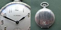 Schweiz, Deutschland HERREN TASCHENUHR, HERREN TASCHENUHR, ELHERO, Art déco , Zylindergang, gute Funktion, ca.1950, -