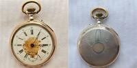 Schweiz, HERREN Taschenuhr, HERREN TASCHENUHR, Silber, Zylindergang, kleiner Defekt, gute Funktion, ca.1900, -
