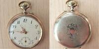 Schweiz, HERREN TASCHENUHR, HERREN TASCHENUHR, Silber-0,800, Zylindergang, Haarrisse, gute Funktion,ca.1915, -