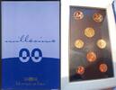 Frankreich Offizieller Kursmünzensatz, 1 Cent bis 2 Offizielle Kursmünzensatz 1 Cent - 2 € 2000 Polierte Platte, originalverpackt