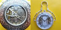 unbek. Herstellungsland, HERREN TASCHENUHR, neuere TASCHENUHR, skelettiert, Aufsteller, mechanisches Uhrwerk, gute Funktion, -