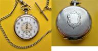 Schweiz, HERREN TASCHENUHR, HERREN TASCHENUHR, Silber-0,800, blaue 13 - 24, gute Funktion, ca. 1915, -