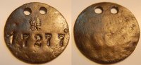Kolonien: Deutsch-Südwestafrika Gefangenenmarke Swakopmund Nr. 17277 Deutsch-Südwestafrika Gefangenenmarke Swakopmund - extrem selten! ss
