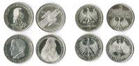 Bundesrepublik Deutschland 5 Mark die ersten vier 5Mark Gedenkmünzen Germanisches Museum, Schiller, Markgraf, Eichendorff komplett