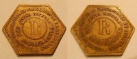 Deutsche Siedlungen im Ausland / Guatemala Plantagengeld Compania Hamburguesa Guatemala Plantagengeld einer Hamburger Firma sechseckig, Messing