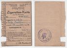 Deutschland / Polen / Getto Litzmannstadt Zigarettenkarte Getto Litzmannstadt Zigarettenkarte No: 21314 -