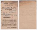 Deutschland / Polen / Getto Litzmannstadt Zigarettenkarte Getto Litzmannstadt Zigarettenkarte No: 25545 -