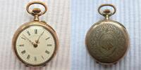 Schweiz, DAMEN Taschen UHR, DAMEN TASCHENUHR, Silber - 0,800, Zylinderhemmung, gute Funktion, ca. 1900, -