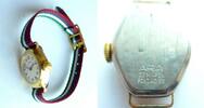Deutschland, DAMEN ARMBANDUHR, DAMEN ARMBANDUHR ADORA, vergoldet, 17 Steine, gute Funktion, ca.1960, -