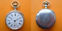 Schweiz, HERREN TASCHENUHR, HERREN TASCHENUHR, Silber, Zylinderhemmung-kleiner Defekt-gute Funktion-ca-1900, -