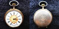 Schweiz, HERREN Taschenuhr, HERREN TASCHENUHR, Silber, Zifferblattschaden, Zylinderhemm. gute Funkt-ca-1900, -