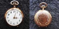 Schweiz, DAMEN TaschenUHR, hübsche DAMEN TASCHENUHR, Gold - 0,333, Zylinderhemmung, gute Funktion, ca-1915, -