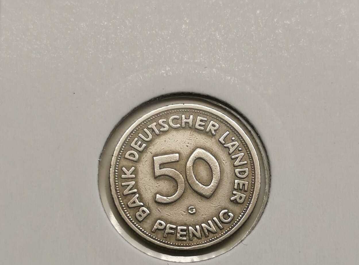 50 Pfennig Bank Deutscher Länder Ohne Jahreszahl Bank deutscher Länder 50 Pfennig 1950 G ss | MA-Shops