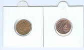 Luxemburg 2 Cent mit Münzzeichen Brücke -