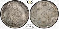 France 1/2 Ecu 1690-A 1/2 Ecu Flan neuf, Louis XIV, 8 L, PCGS MS64+, Top POP (Highest grade) -