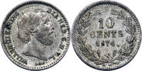 Pays-Bas 10 Cents 1874 Pays-Bas Willem III 10 Cents 1874 Utrecht ss+ 90,00 EUR  zzgl. 5,00 EUR Versand