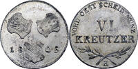 Autriche 6 Kreuzer 1805 Autriche Franz II 6 Kreuzer 1805 Günzburg vz+ 80,00 EUR  zzgl. 5,00 EUR Versand