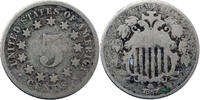 États-Unis 5 Cents Shield États-Unis 5 Cents Shield 1867 Philadelphie -
