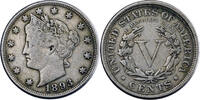 États-Unis 5 Cents Liberty États-Unis 5 Cents Liberty 1893 Philadelphie -