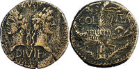  Provincial romain Auguste et Agrippa As 10 BC-14 AD Nemausus - Nîmes Provincial romain  10 BC-14 AD s+