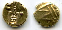 Weltmünzen Rare gold fanam, Dutch VOC company, Tuticorin, c.1658-1795, SE India (Herrli #3. -