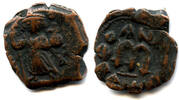 Antike follis Nice of Constans II , Constantinople mint, Byzantine Empire -
