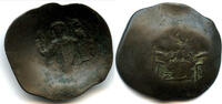 Antike Billon aspron trachy of Isaac II Angelus , Byzantine Empire -