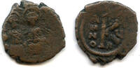 Antike follis Half of Justin II , RY5, Constantinople, Byzantine Empire -