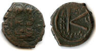 Antike follis Half of Justin II , RY5, Thessalonica, Byzantine Empire -