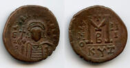 Antike Follis of Maurice Tiberius , Cyzicus mint, Byzantine Empire -