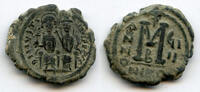 Antike follis Large of Justin II (565-578), 573 AD, Nicomedia mint, Byzantine Empire -