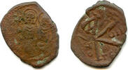 Antike Bronze 1/2 follis of Justin II , Thessalonica, Byzantine Empire -