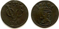 Europa 1/2 duit Scarce denomination! Copper issued by VOC (the Dutch East India Company -
